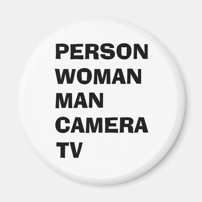 Person Woman Man Camera TV Funny Trump Magnet (Framsidan)