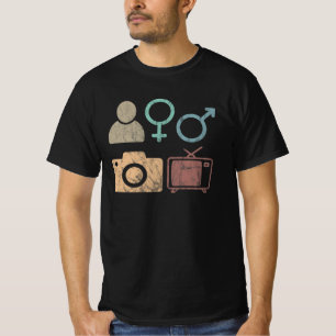 Person Woman Man Camera TV-symbol och ikon T Shirt