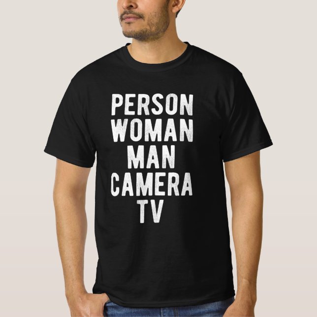 Person Woman Man Camera TV T Shirt (Framsida)
