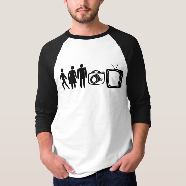 Person Woman Man Camera TV T Shirt (Framsida)