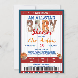 Personal All Star Baby Shower-inbjudan Inbjudningar