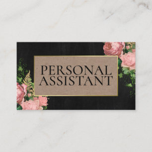 Personal Assistant för Professionell Black Avslap Visitkort