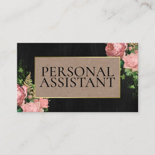 Personal Assistant för Professionell Black Avslapp Visitkort (Framsida)
