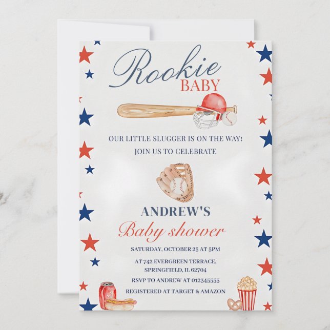 Personal Baseball Baby Shower Team party Inbjudningar (Framsida)