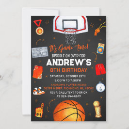 Personal Basketball Birthday med Photo Inbjudningar