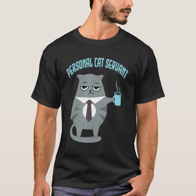 Personal Cat Servant Cat mamma cat pappa T Shirt (Framsida)