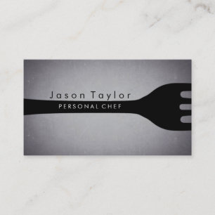 Personal Chef Catering Bakery Fork Blackboard Visitkort