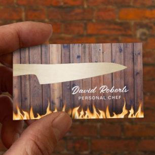 Personal Chef Catering Guld Knivar & Fire Wood Visitkort
