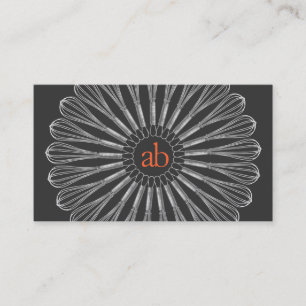 Personal Chef Monogrammed Whisk Logotyp Visitkort