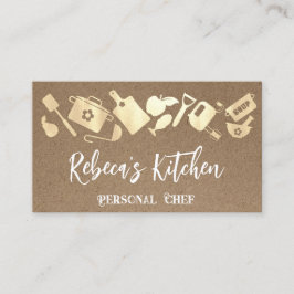 Personal Chef Restaurant Catering QR Logotyp Kraft Visitkort