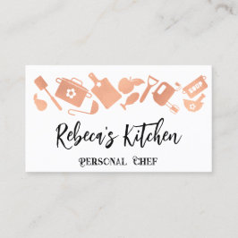 Personal Chef Restaurant Catering QR Logotyp White Visitkort