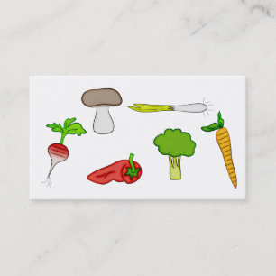 Personal Chef Veggie Vegetables Food Cook Art Visitkort