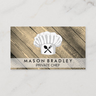 Personal Chef Wood Panel Visitkort