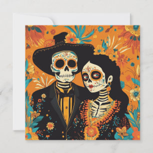 Personal Día de los Muertos Gathering Inbjudningar