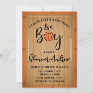 Personal Digital Basketball Sports Baby Shower Inbjudningar