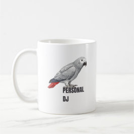 Personal DJ African Grey – Talking Parrot Design Kaffemugg