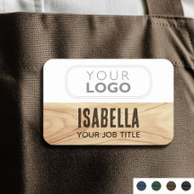 Personal Employee Woodgrain Rustic Company Logotyp