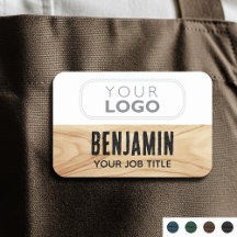 Personal Employee Woodgrain Rustic Company Logotyp