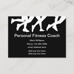 Personal Fitness Coach Black and White Visitkort
