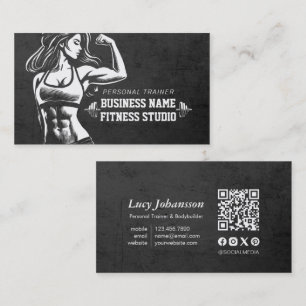 Personal Fitness Trainer Bodybuilding Gym Barbell Visitkort