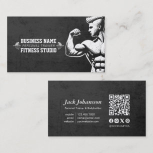 Personal Fitness Trainer Bodybuilding Gym Barbell Visitkort