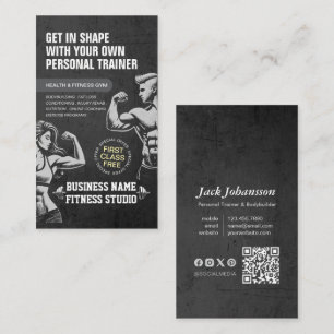 Personal Fitness Trainer Bodybuilding Gym Dumbbell Visitkort