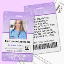 Personal Foto ID Streckkod Logotyp Lila Glitter Na