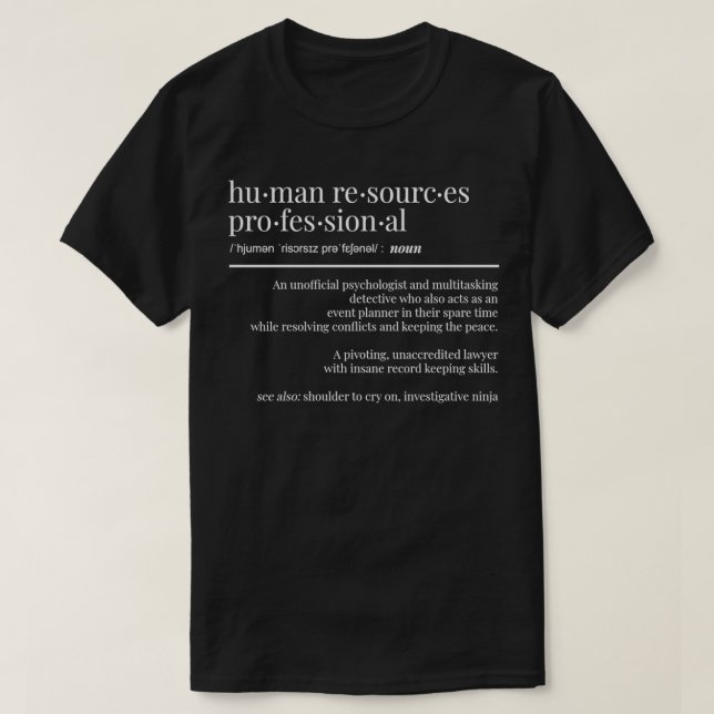 Personal Gift Funny HR T Shirt (Design framsida)