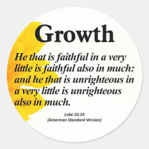 Personal Growth Luke 16:10 Runt Klistermärke