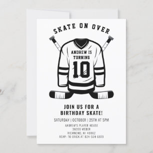 Personal Hockey Theme Födelsedagsfest inbjudan