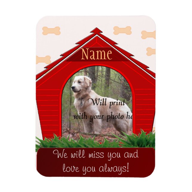 Personal Hund Memorial - Red Hund House Magnet (Vertikal)