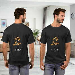 Personal i svart logotyp t shirt