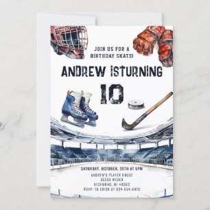 Personal Ice Hockey Födelsedagsfest inbjudan