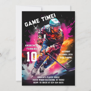 Personal Ice Hockey Sport Födelsedagsfest Inbjudningar