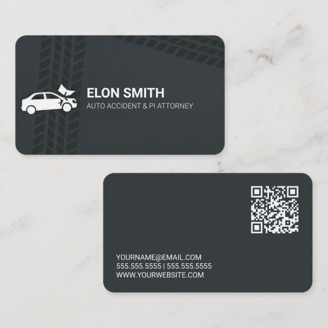 Personal Injury Attorney QR Visitkort (Fram/baksida)