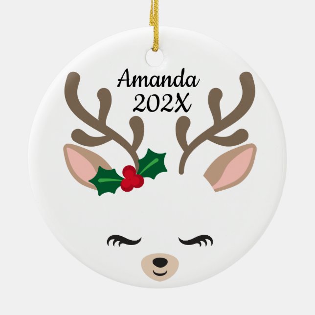 Personal Little Reindeer Julgransprydnad Keramik (Baksidan)