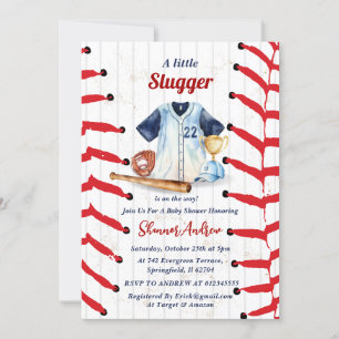 Personal Little Slugger Baseball Baby Shower Inbjudningar