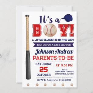 Personal Little Slugger Baseball Baby Shower Inbjudningar