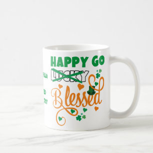 Personal LYCKLIG GO Lucky BLESSED St patrick's day Kaffemugg