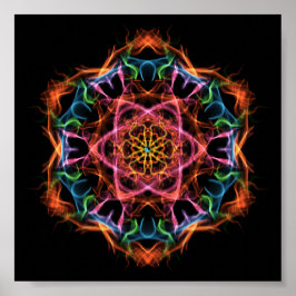 Personal Meditation Fractal Mandala Rosa & Orange Poster