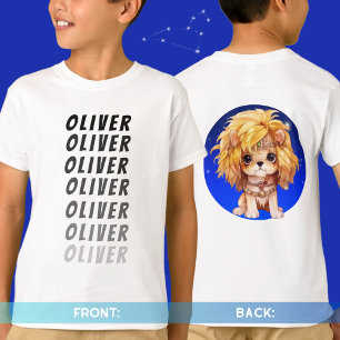 Personal namn Astrology Zodiac-tecken Leo längst b T Shirt