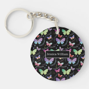 Personal Namn Elegant Lila Bright Butterflies Ke