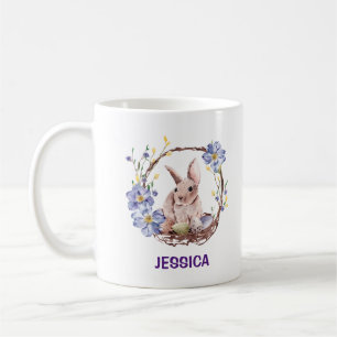 Personal Namn Funny Bunny Glad påsk Kaffemugg