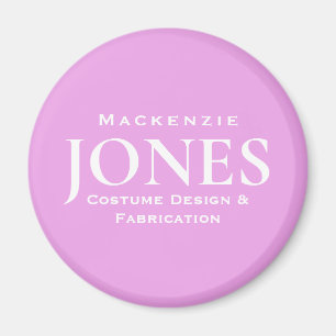 Personal Namn Logotyp Business Modern Rosa Magnet