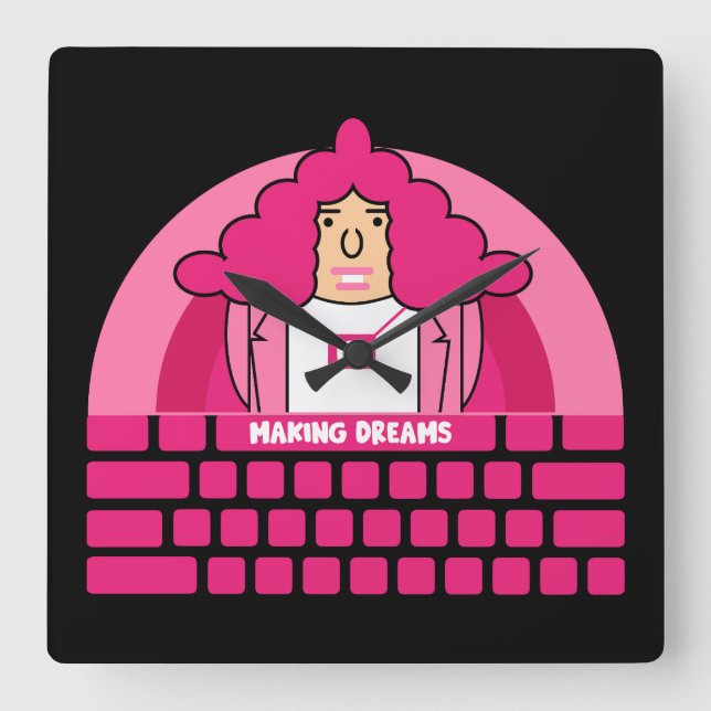 Personal Office Fyrkantig Klocka (Framsida)