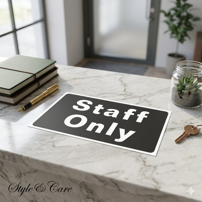 Personal Onlyt Etikett i Rektangulär Fet Format (Staff Only Label in Rectangular Bold Format)