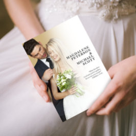 Personal Photo White Gradation Bröllop Inbjudningar