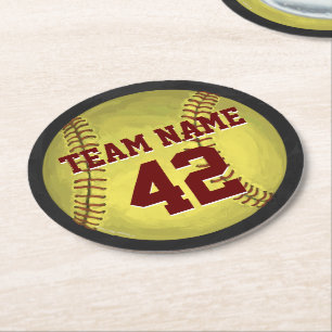 Personal Softball Art Underlägg Papper Rund