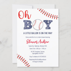 Personal Sport Digital Baseball Baby Shower Inbjudningar