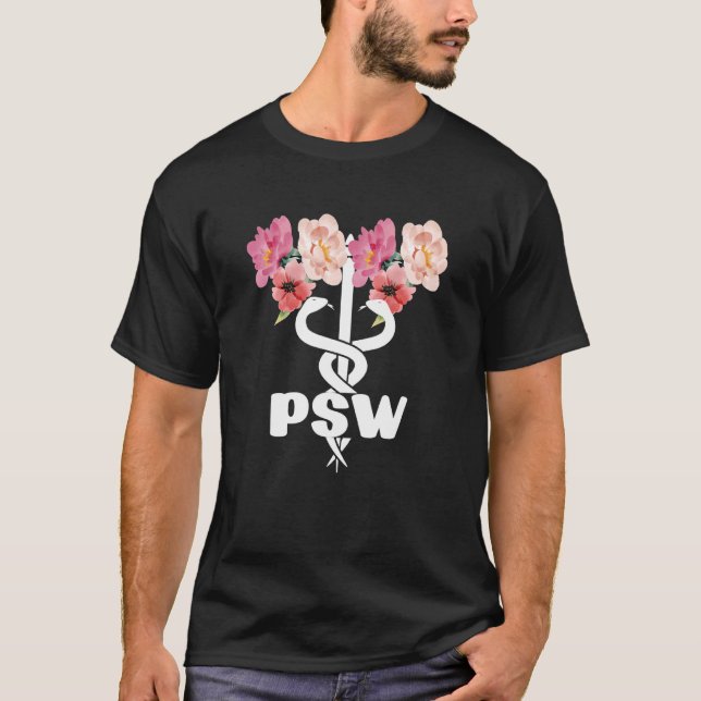 Personal Support Worker Caduceus Psw T Shirt (Framsida)